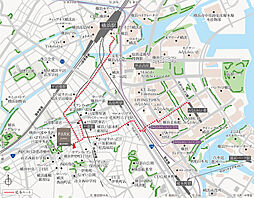 パークホームズ横浜伊勢町 現地案内図