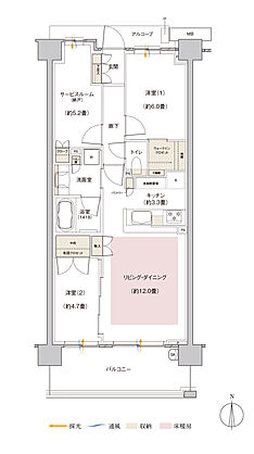 パークホームズ伊丹稲野ガーデンスクエア ステーションゲート 間取り 69Cc【MENU PLAN1】
