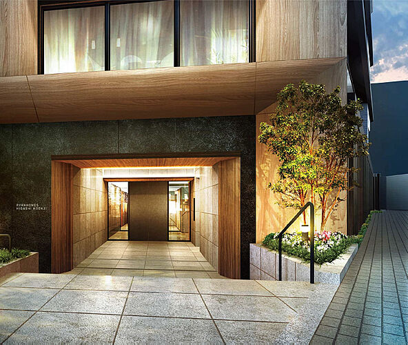 パークホームズ東高円寺 エントランスコリドー完成予想CG