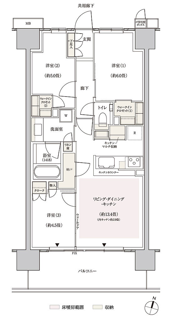 パークホームズ横浜ミッドスクエア 間取り E2