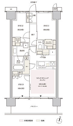 パークホームズ横浜ミッドスクエア 間取り E2