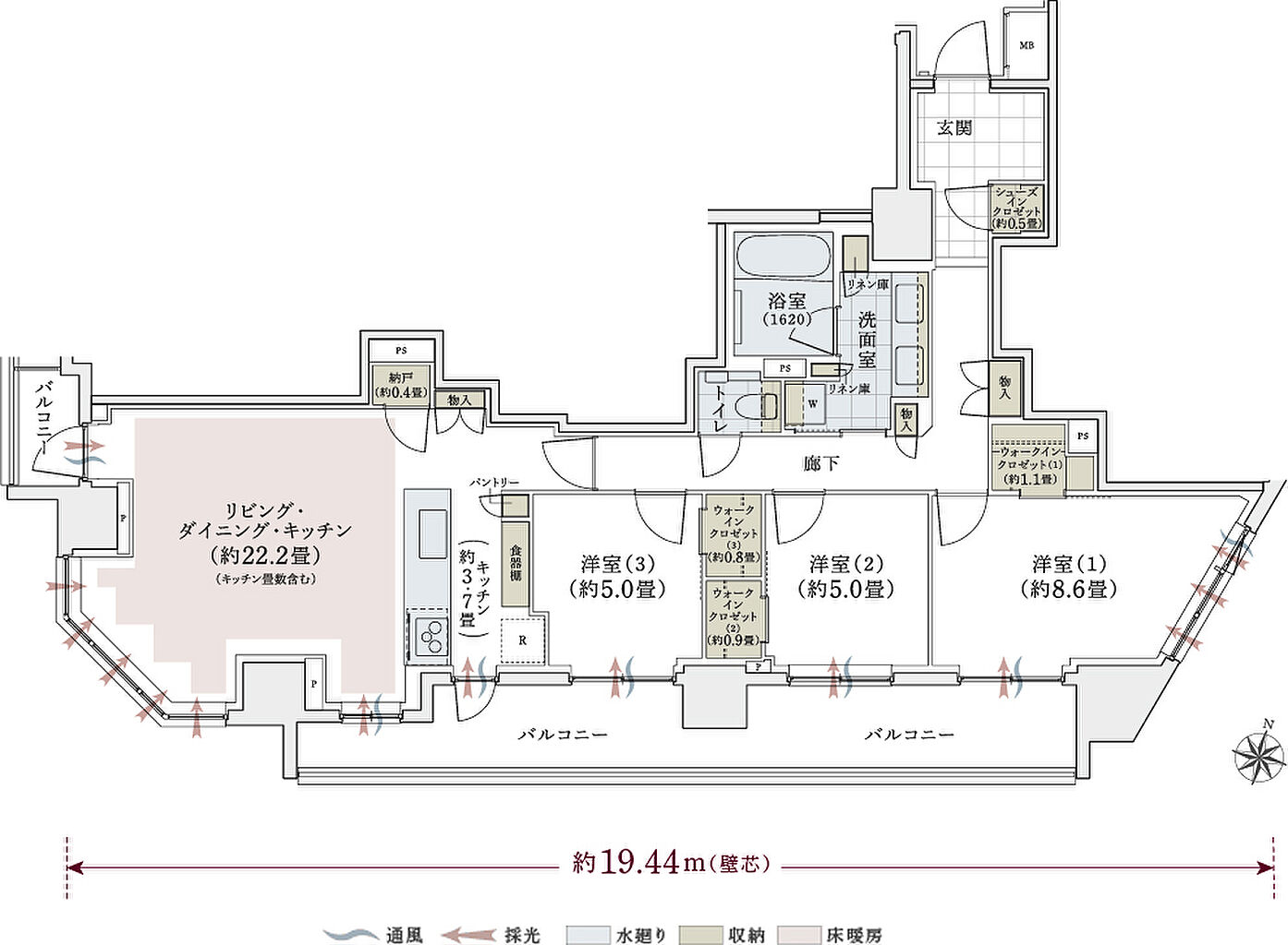 パークホームズ上用賀五丁目 間取り H