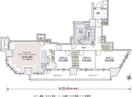 パークホームズ上用賀五丁目 間取り H