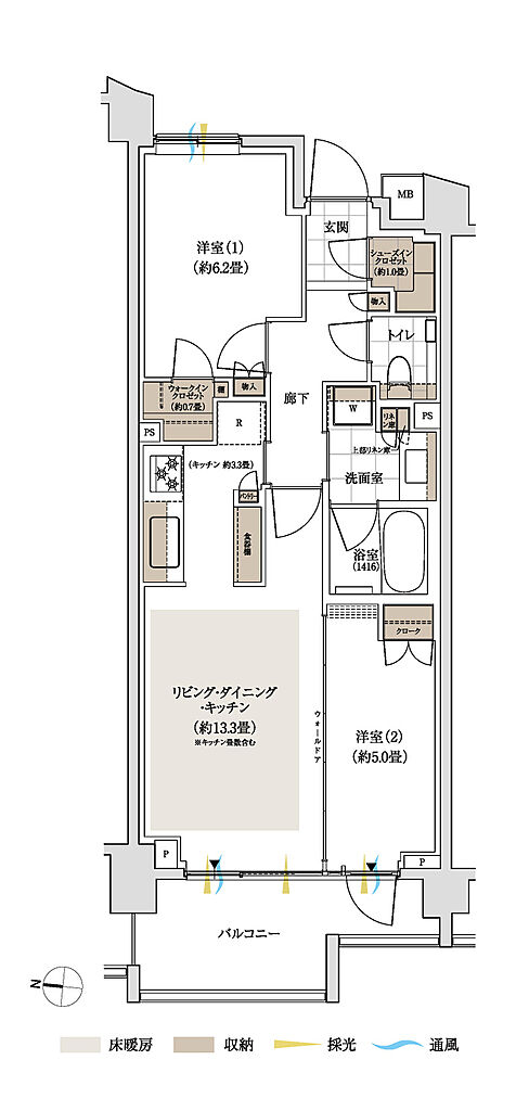 パークホームズ下北沢ガーデン 間取り E