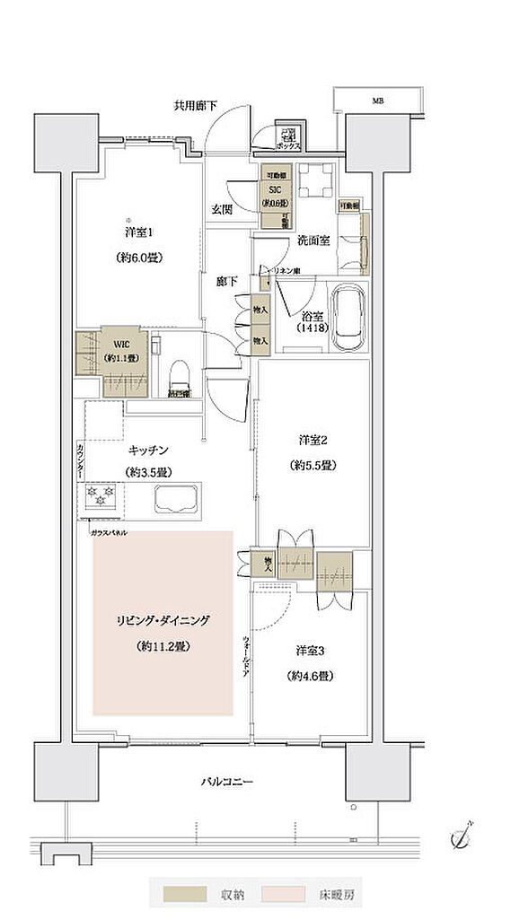 ザ・パークハウス 川越フロント 間取り H1