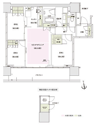 ザ・パークハウス 大阪上本町タワー 間取り G74L