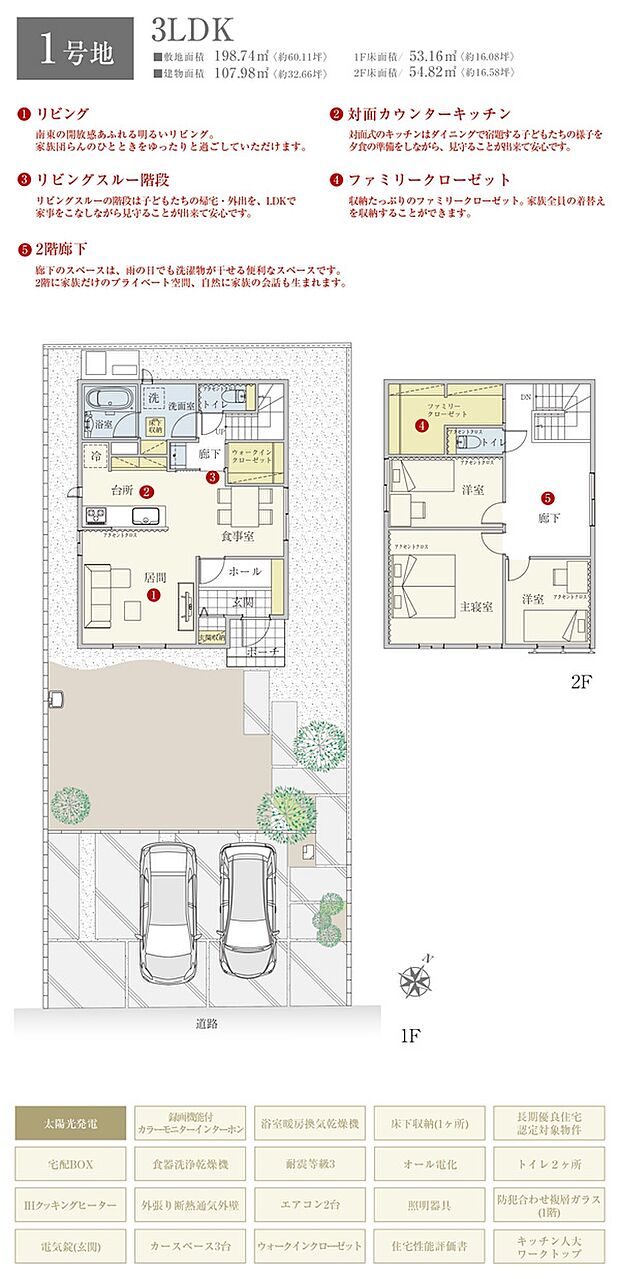 間取・外構植栽図は設計図書を基に描き起こしたもので実際とは多少異なる場合があります。 家具・家電・備品・車等は価格に含まれません。