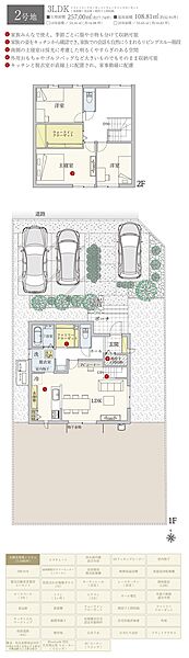 間取・外構植栽図は設計図書を基に描き起こしたもので実際とは多少異なる場合があります。 家具・家電・備品・車等は価格に含まれません。