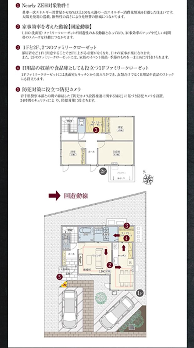 [23-3号地 間取り図] 間取・外構植栽図は設計図書を基に描き起こしたもので実際とは多少異なる場合があります。 家具・家電・備品・車等は価格に含まれません。