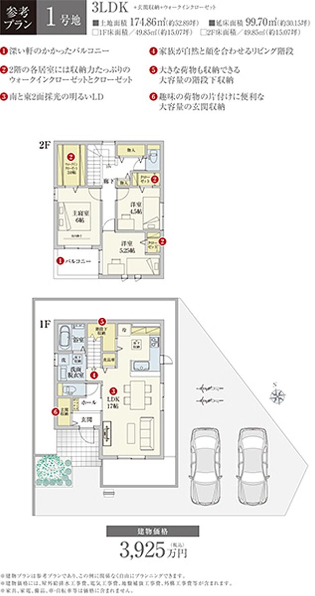 ［参考プラン］※建物プランは参考例であり、購入者はこのプランに関係なく、自由にプランニングできます。