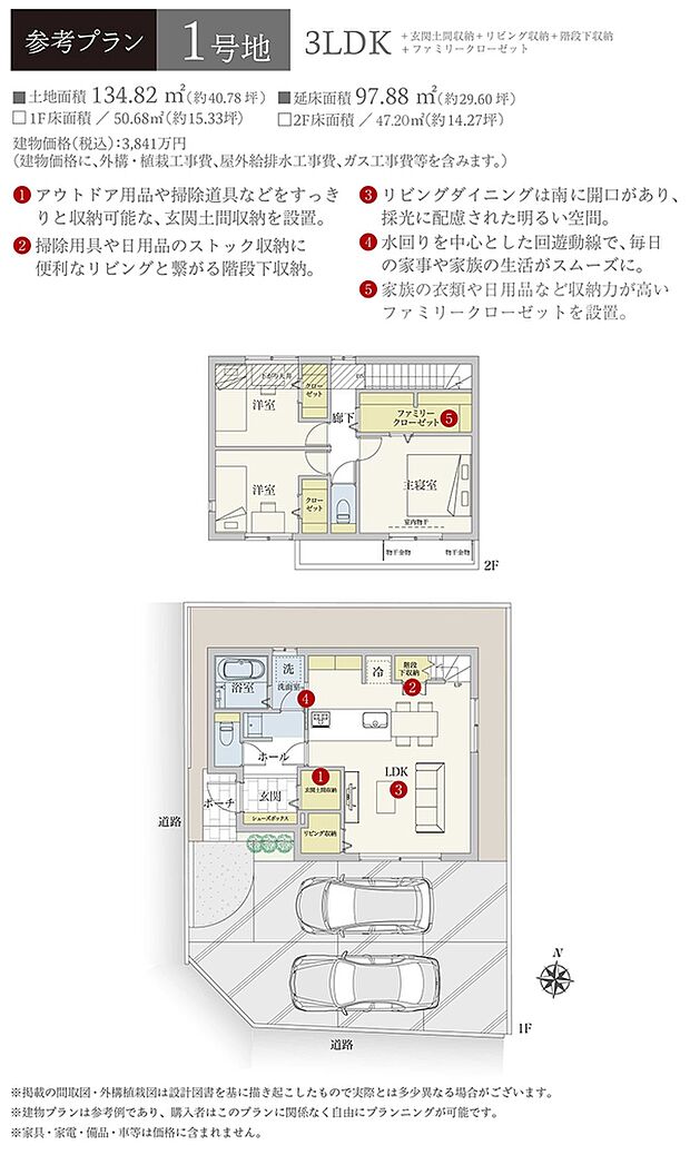 ［参考プラン］※建物プランは参考例であり、購入者はこのプランに関係なく、自由にプランニングできます。