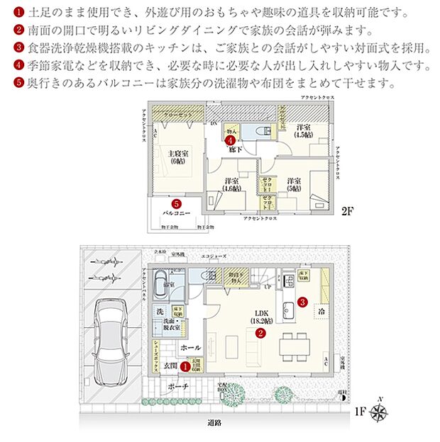 [1号地　プラン図]間取・外構植栽図は設計図書を基に描き起こしたもので実際とは多少異なる場合があります。 家具・家電・備品・車・自転車等は価格に含まれません。