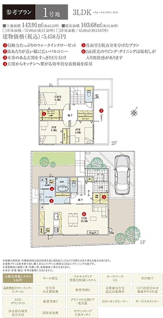 ［参考プラン］※建物プランは参考例であり、購入者はこのプランに関係なく、自由にプランニングできます。