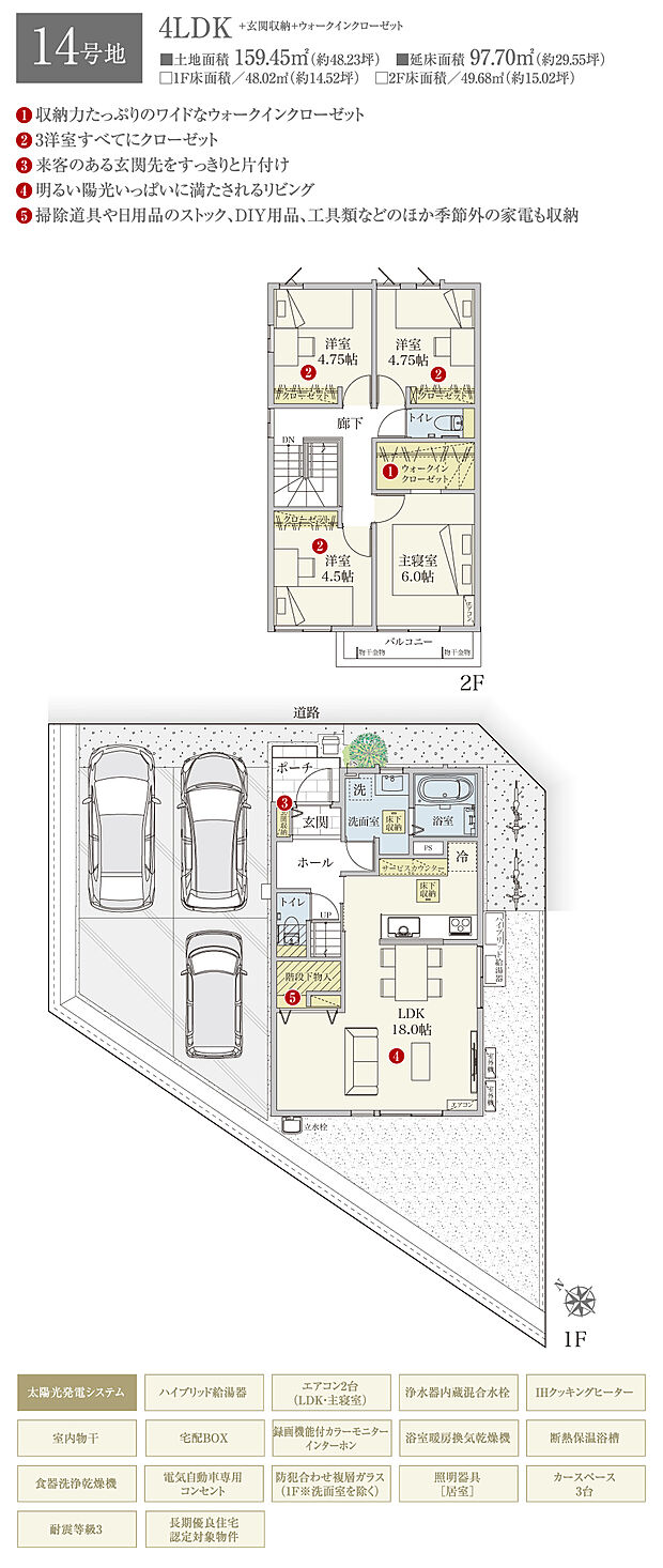 【5LDK】間取・外構植栽図は設計図書を基に描き起こしたもので実際とは多少異なる場合があります。 家具・家電・備品・車等は価格に含まれません。