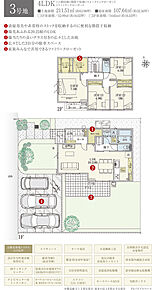 間取・外構植栽図は設計図書を基に描き起こしたもので実際とは多少異なる場合があります。 家具・家電・備品・車・自転車等は価格に含まれません。 