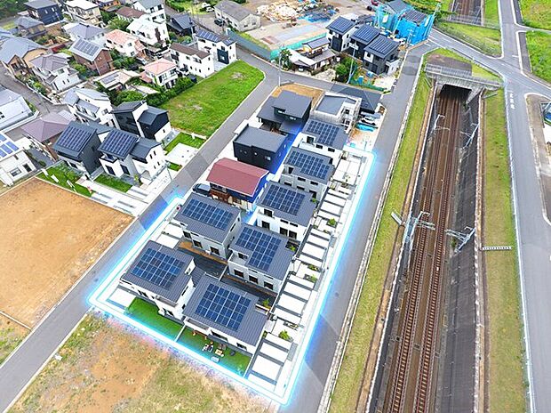 【大容量ソーラーパネル全棟搭載】写真は同分譲地1期販売の写真です。