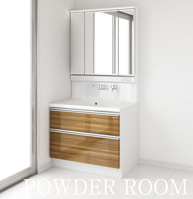 【POWDER ROOM】キッチン、お風呂、洗面台の3点セットはTakara standardと、TOCLASの2社からお選びいただけます。