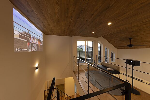 【施工プラン例(ホームシアター)】映画やスポーツ観戦を大迫力で満喫!雨の日や、夜などのおうち時間が充実します。