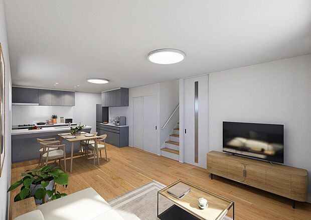 お子様が成長しても自然とコミュニケーションが生まれるリビングイン階段。 ※設計図をもとに描き起こしたもので、実際とは異なる場合があります。また、掲載の具調度品等は実際にはございません。