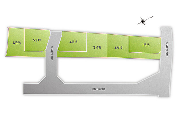 【全体区画図】JR土山駅北に限定6区画、平均敷地約45坪の新街区!