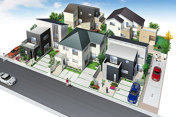 【街並みイメージ】JR西明石北に総5区画の新街区!周辺施設充実の便利な立地!住環境の最も優れた第一種低層住居専用地域の閑静な住環境もポイントです。