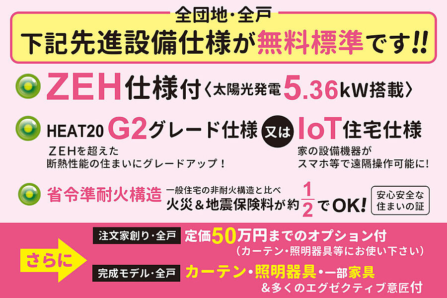 【先進設備仕様が全戸無料標準】