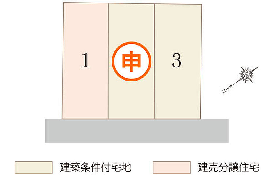 1号地：建売分譲住宅　3号地：建築条件付土地として販売中です！お気軽にお問合せください。