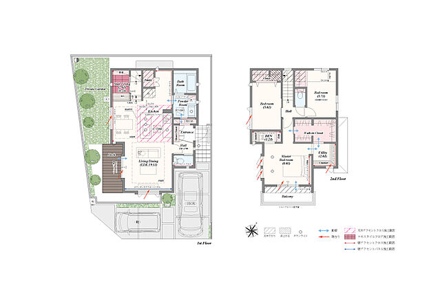 【3LDK】3LDK+ステアリビング+土間収納+パントリー+DEN+ユーティリティ+ウォークインクローゼット