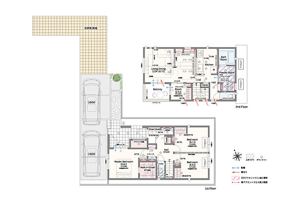 【4LDK(3LDK対応可※別途有償)】4LDK(3LDK対応可※別途有償)+アウトドア収納+土間収納+パントリー+リネン庫+ウォークインクローゼット