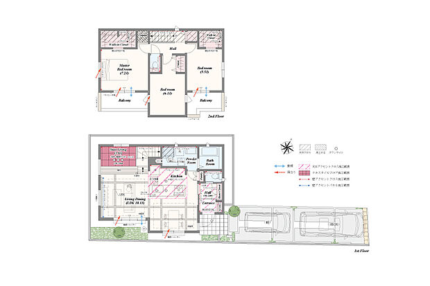 【3LDK】3LDK+ステアリビング+土間収納+パントリー+リネン庫+2ウォークインクローゼット