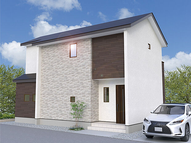 【2号棟外観完成予想図】
※パースは設計図面を基にした完成予想図です。