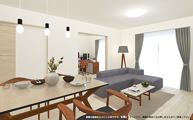 【3号棟　LDKイメージパース】
※画像は設計図面を基に作成したイメージです。