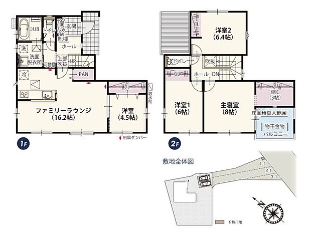 南側一面にLDKを配置したゆとりある家。明るさと開放感を感じさせるリビングで過ごすことが多い方にオススメのプランです。