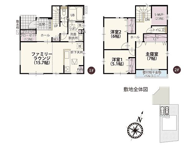 LDKを南側一面に設計!三面に窓があるため自然光が入りやすく一日中明るい印象のリビング♪生活の中心になる大切なお部屋です。