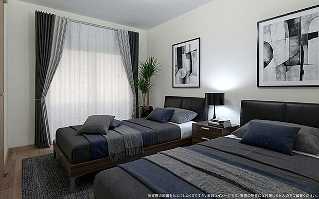 【【5号棟主寝室　イメージパース】】※画像は設計図面を基に作成したイメージです。