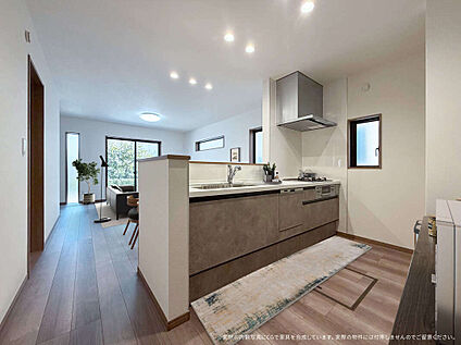 【10号棟　キッチン　CG家具設置イメージ】