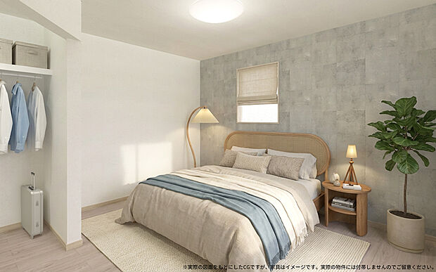 【【1号棟主寝室 イメージパース】】※画像は設計図面を基に作成したイメージです。