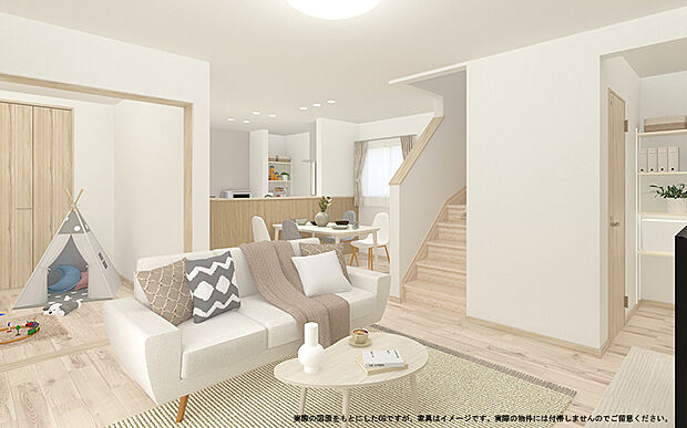 【【1号棟内観完成予想図】】※パースは設計図面を基にした完成予想図です。※家具はイメージです。