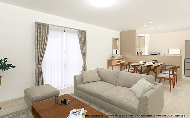 【【1号棟 LDKイメージパース】】※画像は設計図面を基に作成したイメージです。