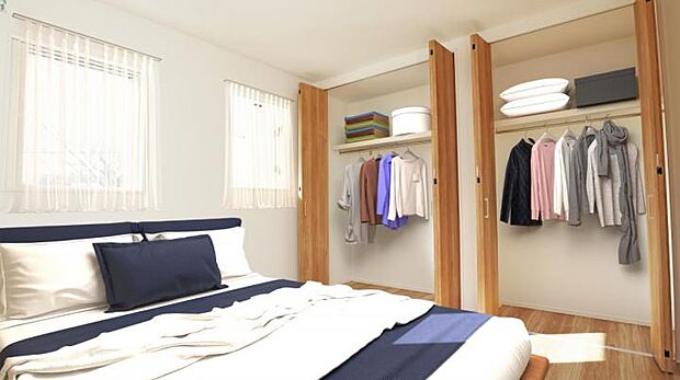 【【収納】プラン例】■主寝室にクローゼットが2つあればご夫婦それぞれで使用することも可能です。