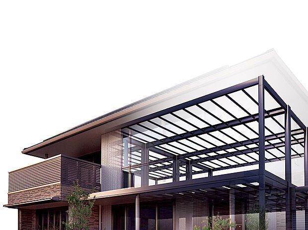 【地震などの災害にも強い「丈夫な構造体」】トヨタホームの住まいは、太い柱と強い梁で、強靭な鉄骨ラーメンユニットで支えられています。柱と梁を強固につないで一体化させ、変形防止プレートで接合部を補強することにより、構造全体で強さを発揮します。オートメーション化されたロボットや確かな技術を持つ技能者が、それぞれの特性を活かして高精度な溶接を行っています。
(参考イメージ）