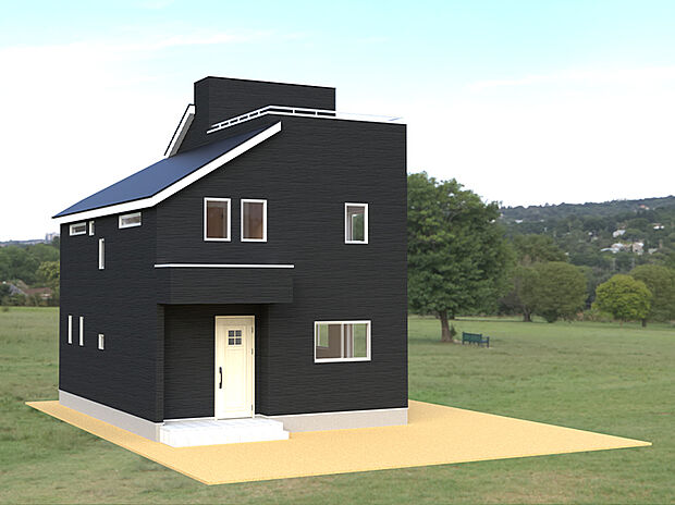 【［外観予想パース］】シンプルながらも立体感のある外観デザイン。