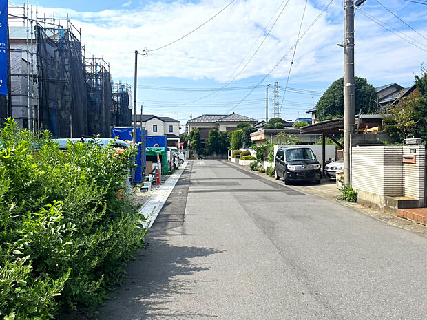 【上棟【2026/8/21撮影】】前面道路6m