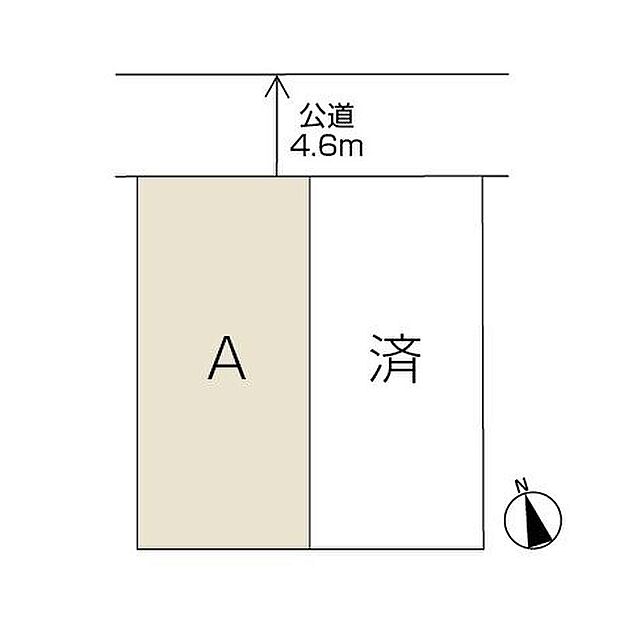 【全体区画図】静かな生活道路に面した、安心の住まい。車の往来が少なく、小さなお子さまがいるご家族にも優しい、穏やかな環境が整っています。