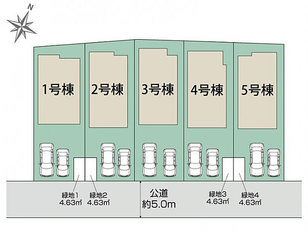 東久留米市清瀬小山全5棟 区画図