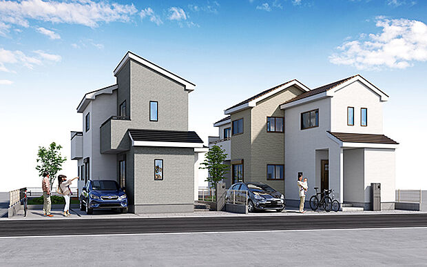 完成予想図：外観（1・2号棟）