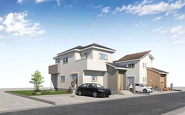 完成予想図：外観（1・2号棟）