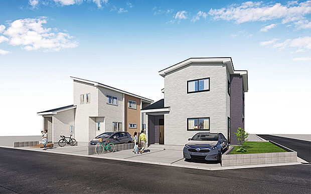 完成予想図：外観（1・2号棟）