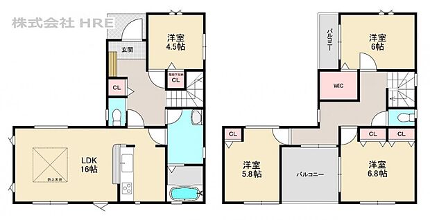 来客時にも子育てにも適した1階独立洋室のある4LDK。