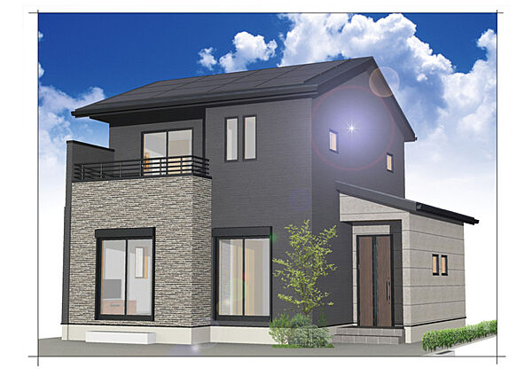 重厚感と高級感を併せた外観で、一見建売住宅には見えないようなこだわりが見えるデザインです。